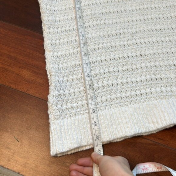 LOFT Beach Crochet Sweater Mini Dresss White Size Large Cotton Linen Blend - Picture 4 of 5